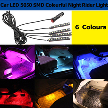 Free shipping Super bright Car LED Interior Decoration lighting 4*9 LEDs 5050 chip 4 In 1 12V Decorative Atmosphere Lamp Charge