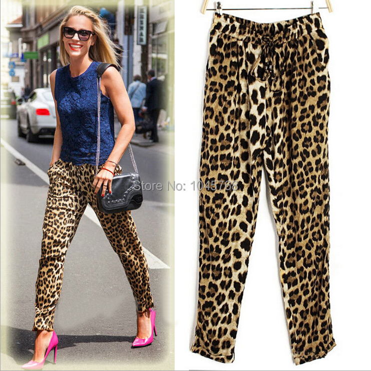 leopard print slouch pants