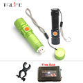 USB Rechargeable Led Flashlight with Magnet XML T6 Powerful Zoom Tactical Flash Light Bike Hunting Torch