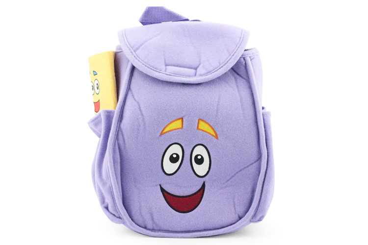 Free Shipping Dora The Explorer Mr Face Plush Backpack Shool Bag Purple Ret...