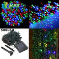 50M Solar Powered 500 LED Fairy String Light Outdoor for Xmas Christmas Wedding Party Festival Holiday