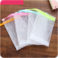 4pcs lot wholesale facial body bath cleansing foam to wash double layer bubble foam net bag