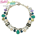 New Fashion Vintage Multi Color Stone Chunky Statement Choker Collar Bib Necklace Jewelry For Women