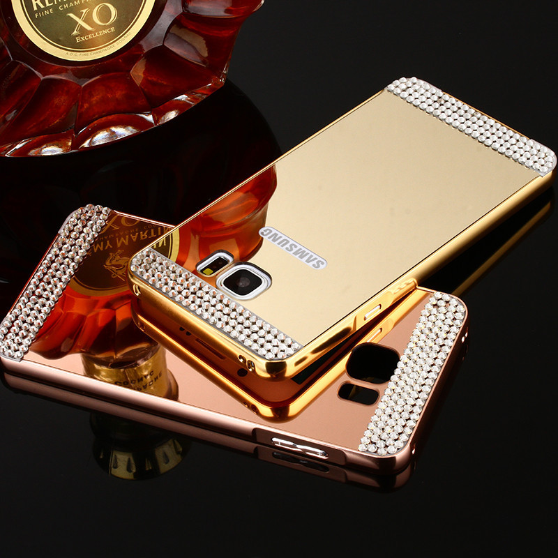 luxury rhinestone bling mirror back cover metal luxury rhinestone bling mirror back cover metal