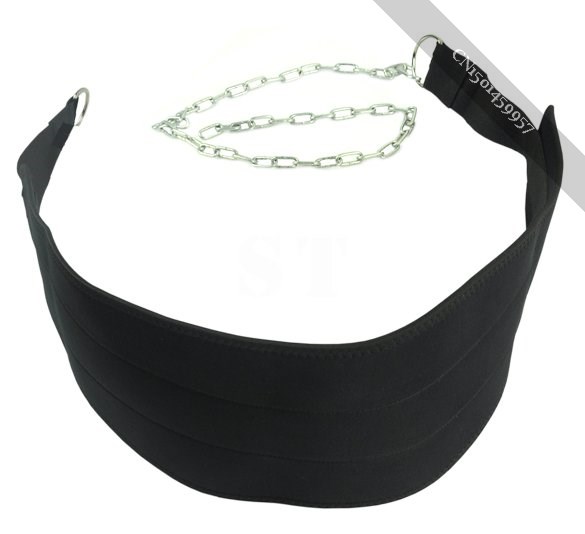 gorgeous Black Dipping Belts Weight Lifting Gym Dip Belt Mesh With Metal Chain