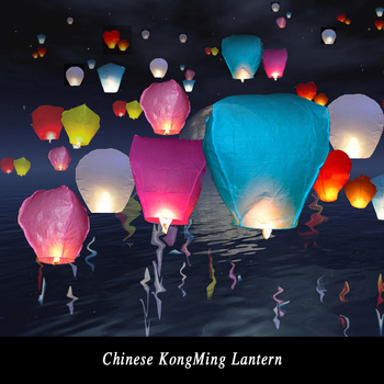 Горячая распродажа 10 шт. китайцы бумажный фонарь лампы ну вечеринку украшения Fly желая фонари для воздушных шаров нло различного цвета