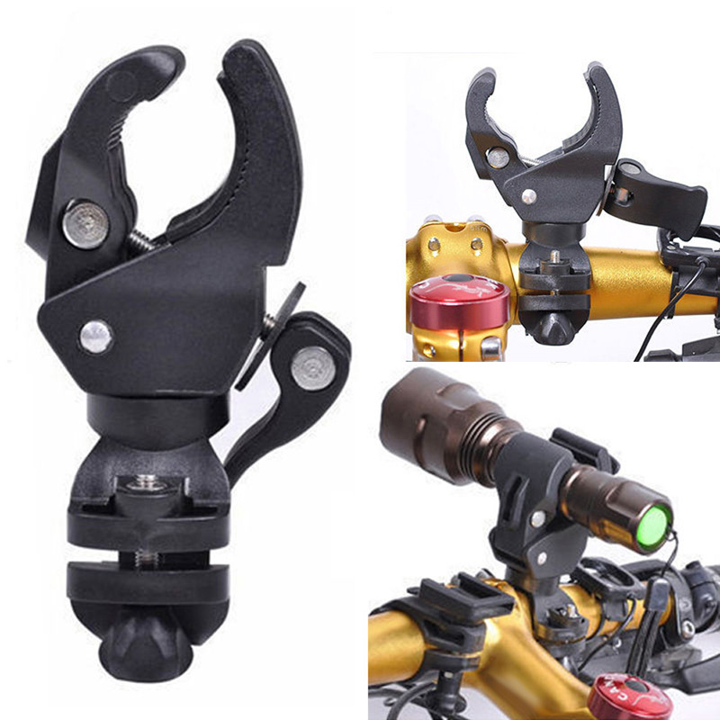 Image of Outdoor Sports Cycling Bike Flashlight Mount Holder Bike Torch Holder Support Clip Clamp Lantern Bike Black Bicycle Accessories