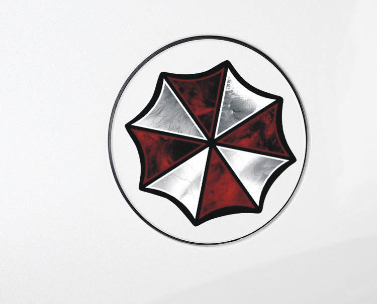 Image of 2*Pcs Resident Evil Corporation Umbrella Personality Cartoon Glue Sticker Car Decal Covers Waterproof Reflective On Fuel Tank