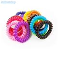 12pcs lot 5 5cm Girls Fashion Hair Ropes Telephone Line Circle Phone Rings Ponytail Holder Bracelets