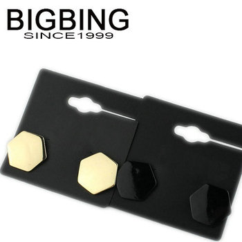Bigbing ювелирные изделия с шестигранной золотой черный панк стад серьги 2 цвета мода ювелирные изделия мода серьги высокое качество никель бесплатно S645