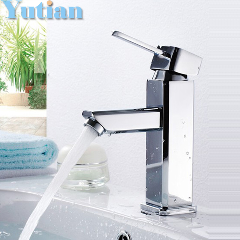 single hole bathroom tap Brass water faucet ceramic Basin Faucets mixer torneira YT-5004