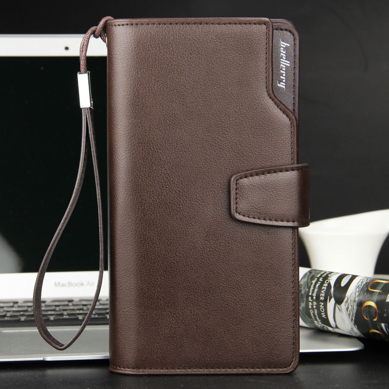 100% Genuine Leather Male Men's Wallet Fashion Men Clutch Bags Purse Long Multi-functional Wallet 2015 Mobile Cell Phone Pocket
