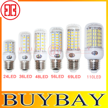 E27 light SMD5730 9W 12W 15W 20W E27 led bulb 220V/110V Warm White/ white, 24LEDs 36LEDs 48LEDs 56LEDs 5730 Led lamp Corn Light