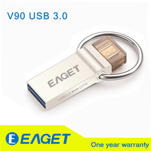 EAGET Official V90 16GB 32GB 64GB USB Flash Drive USB 3.0 OTG Smartphone Pen Drive Micro Portable Storage Memory Metal USB Stick