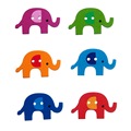 2x50PCs Cute 2 Holes Mixed Elephant Wooden Buttons Fit Sewing and Scrapbooking
