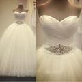Sexy 2017 Ball Gown White Ivory Wedding Dress Bridal Gown Custom Made Plus Size 2 4