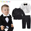 Kids Boys Suit Gentleman Child Wedding Clothing Bow Jacket Shirt Pant 3pcs Set Outfit Toddler Boy
