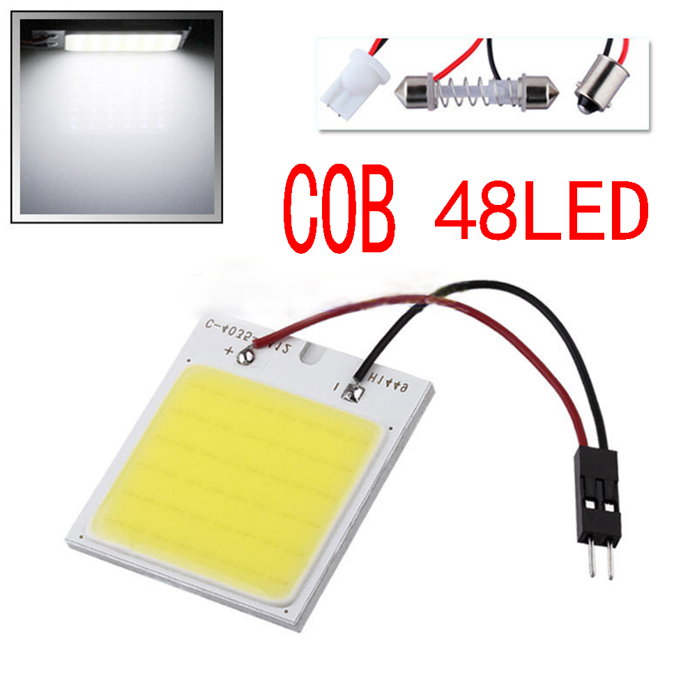 Image of c5w cob 48 SMD chip super White Reading Lamp 12v led dome Bulb led Car parking Auto Interior Panel Light t10 Festoon car styling