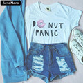 XS 4XL New Do Nut Panic Print Women Letters T shirt Harajuku White Short Sleeve O