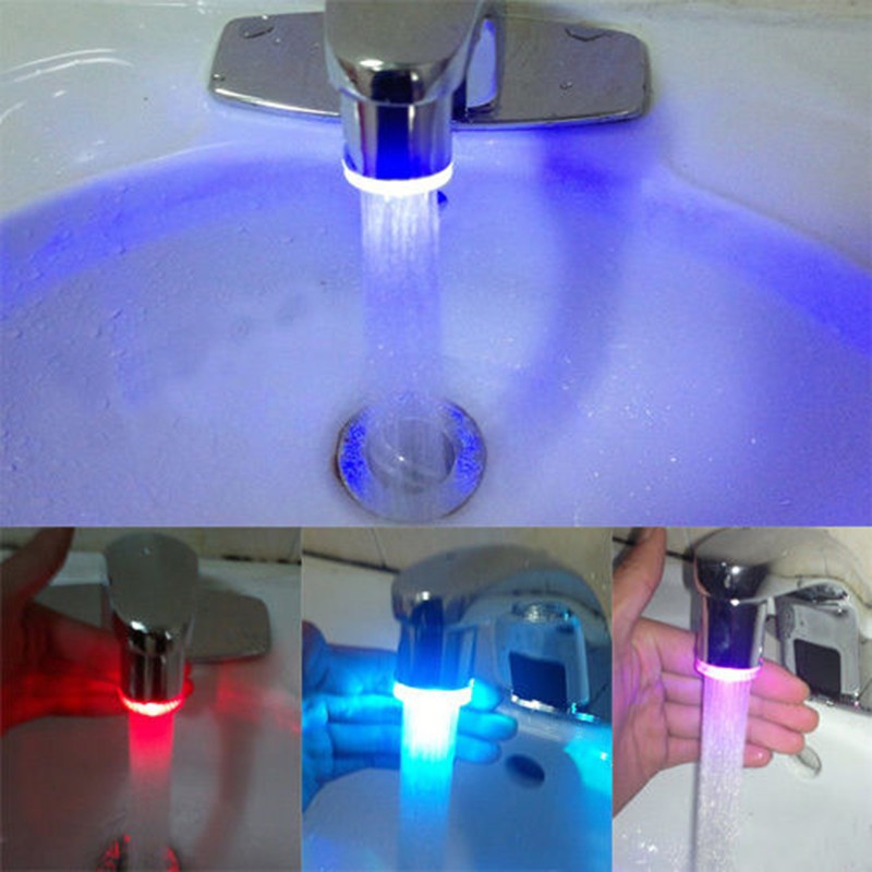 Image of New style Temperature Sensor LED Light Water Faucet Tap 3Color RGB Glow Shower Free Shipping