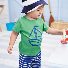 2016 Sunshine Children Boys Character Clothing Sets Short-Sleeve Cotton T-Shirt + Striped Pant Boy Kids Summer Clothes Set