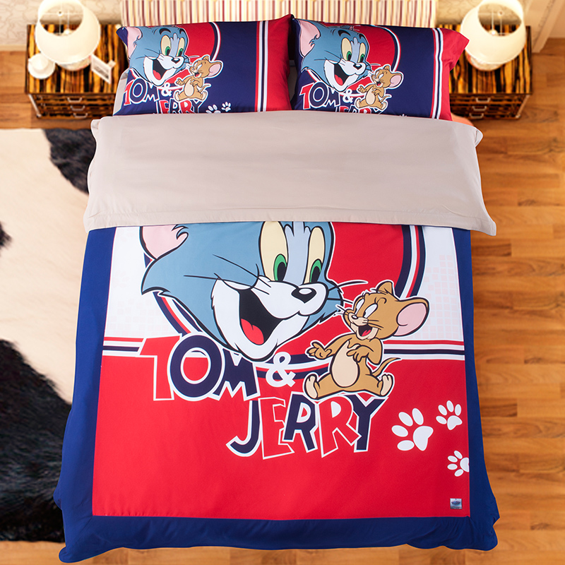 Tom and Jerry cartoon bedding set bedroom design egyptian cotton full/queen boy bed in bag duvets coverlet comforter sets sheets