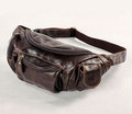 Fanny pack men real Genuine Leather waist Bag Small handbags waist pack Cow Leather Coffee Color