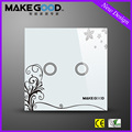 MakeGood New Design Glass Panel Touch Light Switch Wall Switches 2 Gang 2 Way with blue