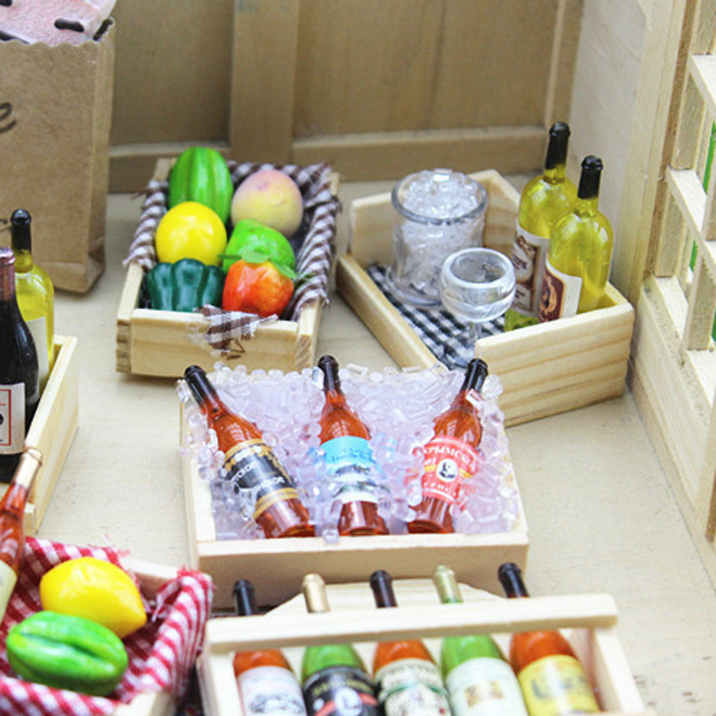 5Pcs Magnet Fridge Wine Bottles Dollhouse Miniature Kitchen toy  for Do ZP 