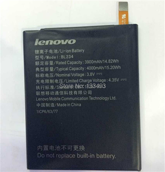 Free shipping 100 Genuine Lenovo BL234 Battery 4000mAh For Lenovo P70 T Built in Mobile Phone