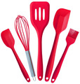 Free Shipping 5pcs Food grade Silicone Cooking Tool Large Spatula Whisk Pastry Brush Baking Tools Kitchen