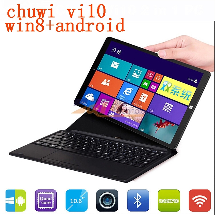 2 IN 1 pc tablet 10 6 Original Chuwi VI10 dual boot quad core wifi 2G