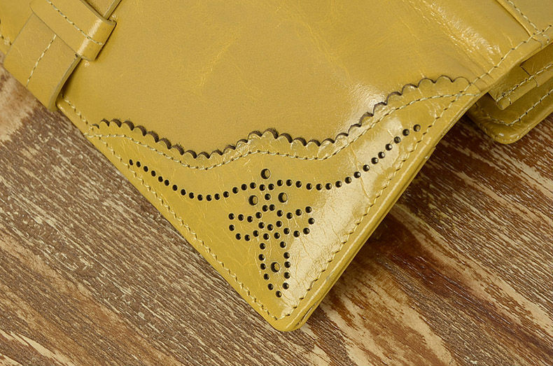 Imported Grain Leather Korea Style Burnished Leather Women's Long