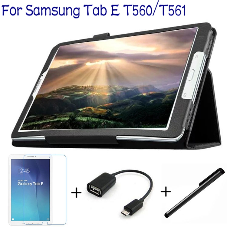 4  1    pu    samsung galaxy tab 9.6 t560 t561 tablet case + screen protector + otg +  