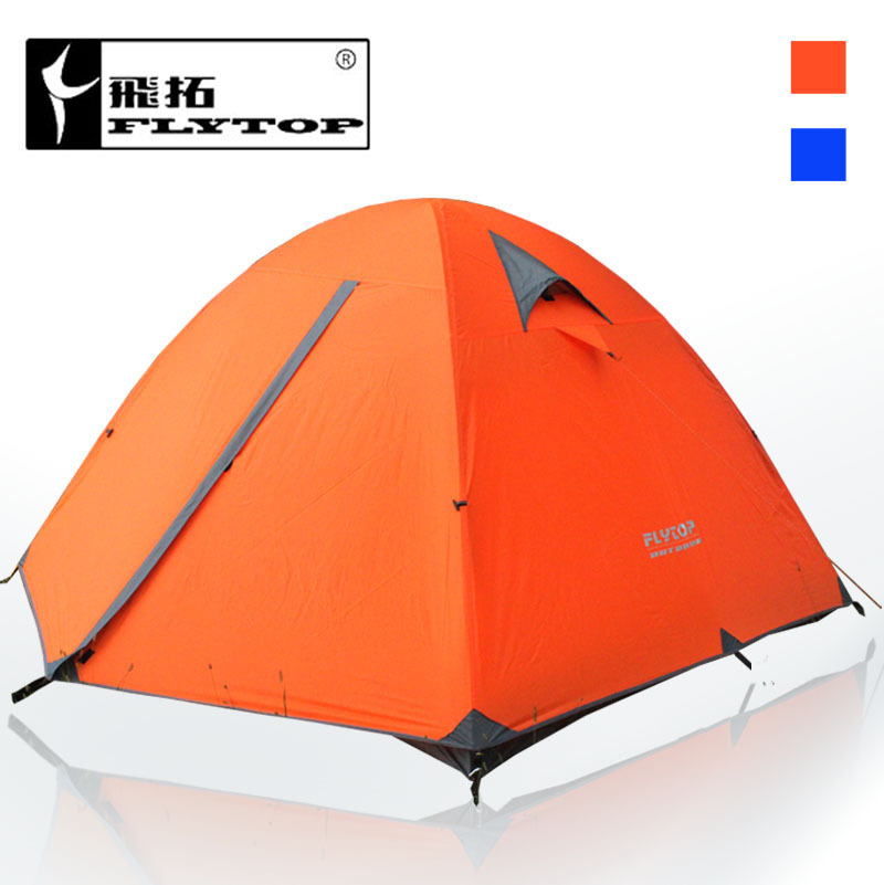 Flytop on sale 3-4 person 2 layer aluminum alloy rod anti rain wind proof hiking beach fishing travel outdoor camping tent