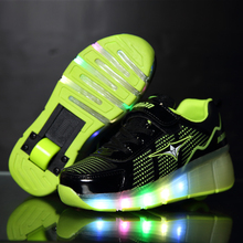 2016 Children Heelys Roller Sneaker With One Wheel LED Lighted Flashing Roller Skates Kids Boy Girl Shoes Zapatillas Con Ruedas