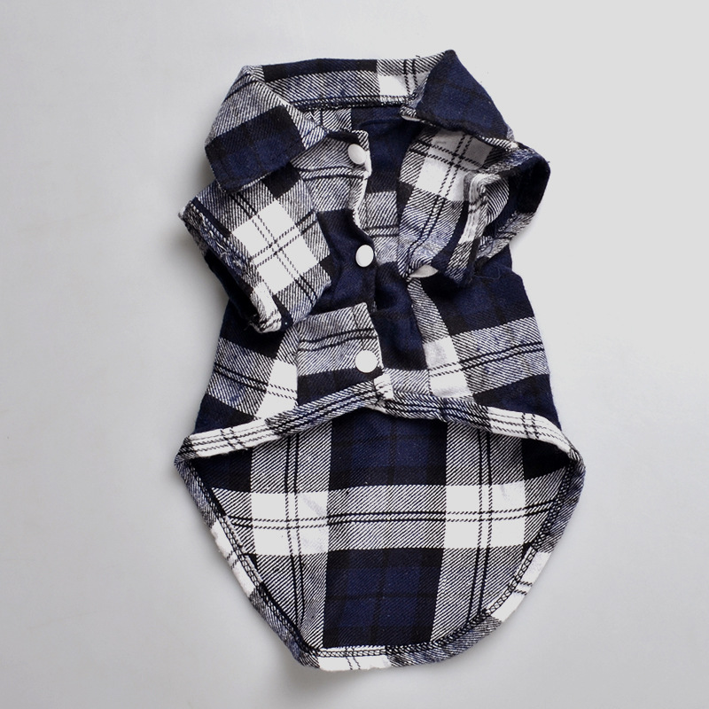 Image of Plaids Grid Checker Shirt Lapel Costume Dog Clothes The Spring Festival T-shirt Autumn Spring Clothing For Pet Dogs Cat DC074