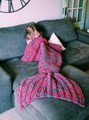 Lap Throw Bed Wrap Fin Warm Cocoon Costume Girls Kids Sleeping Bag Handmade wool Mermaid Tail