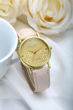 2015 Luxury Brand Geneva Women Dress Quartz Watches Fashion Rose Gold Flower Pattern Analog Casual Watches
