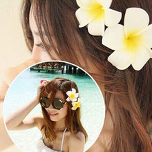 Women Hawaii Flower Corsages Brooch Pin Clip Barrettes Seaside Wedding Bridal Hair Jewelry
