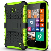 Dual Layer Armor Silicone + Hard Shell Hybrid Kickstand Case Cover For Nokia Lumia 630 635 Shock Proof