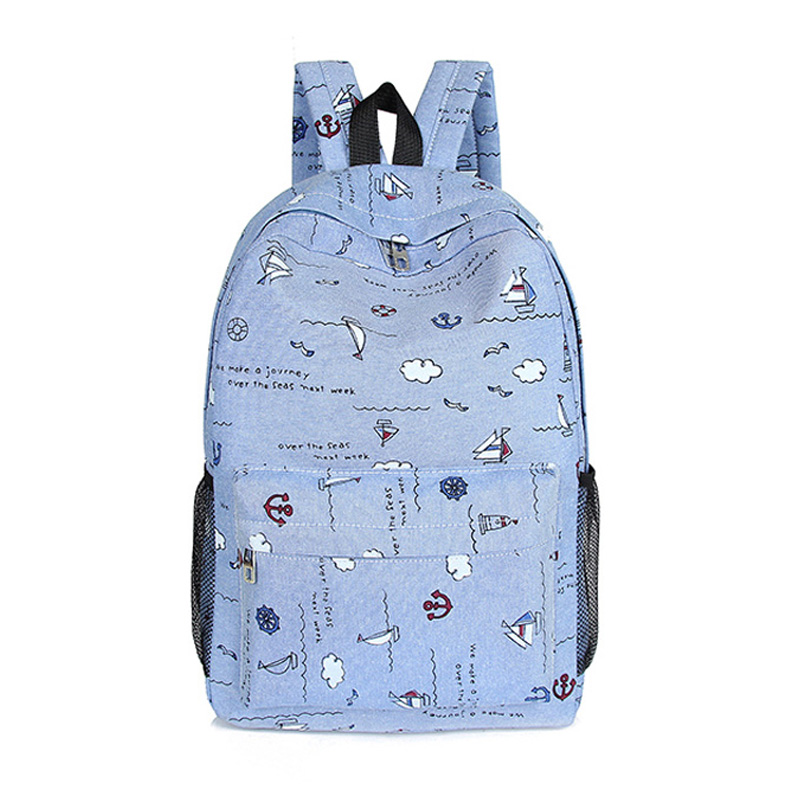 Image of School Backpacks for Teenage Girls Canvas Women Backpacks Fashion School Bags Schoolbag Satchel Student Book Bag Mochilas M299