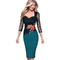 Vestidos Women Embroidered Floral See Through Lace Party Evening Bridemaid Mother of Bride Special Occasion Embroidery