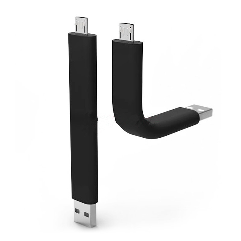 Hard Flexible Micro USB Data Cable Mini Bend Holder Charger Cable for