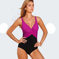 Large Size M 4XL Women One Piece Swimsuit 2016 Vintage Beach Padded Bodysuit Swim Wear Bathing