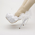 2016 White Spring Dress Shoes Satin Wedding Shoes Round Toe Tassel Crystal Bridal Shoes Popular Bridal