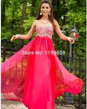 Sweetheart Dresses Crystal A-line vestidos de fiesta 2014 New Arrival Empire Summer Prom Dresses