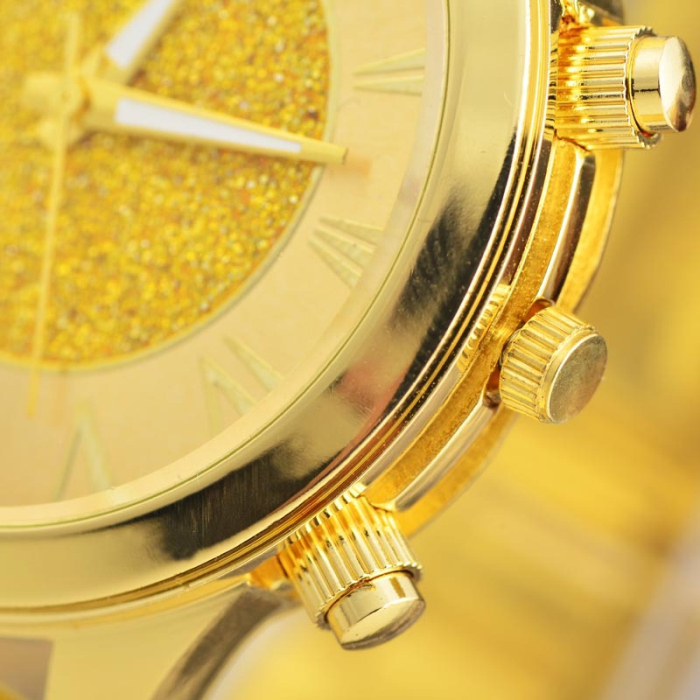 2015 New Fashion Men Gold Watch 18K Brand Quartz Watch Casual Stainless Steel Male Clock Wristwatches