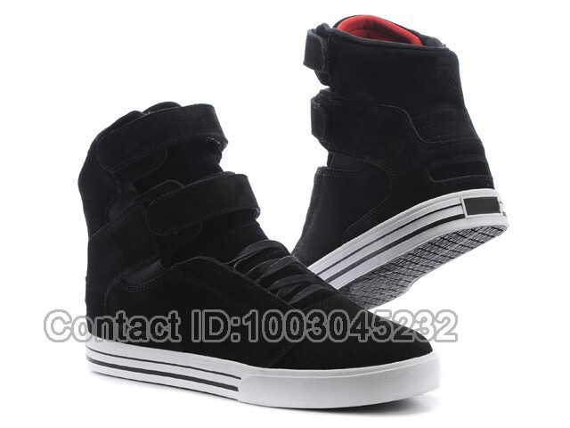 Wholesale Justin Bieber Supring T&K Society Black White Suede Full Grain leather High Top Skate Shoes_1