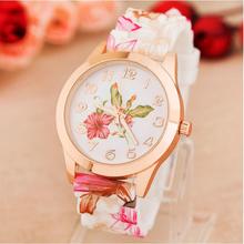 Free Shipping 2015 High Quality Watch Women Quartz Watches Flower Silicone Classic Wristwatches Relogio Feminino Hot Sale